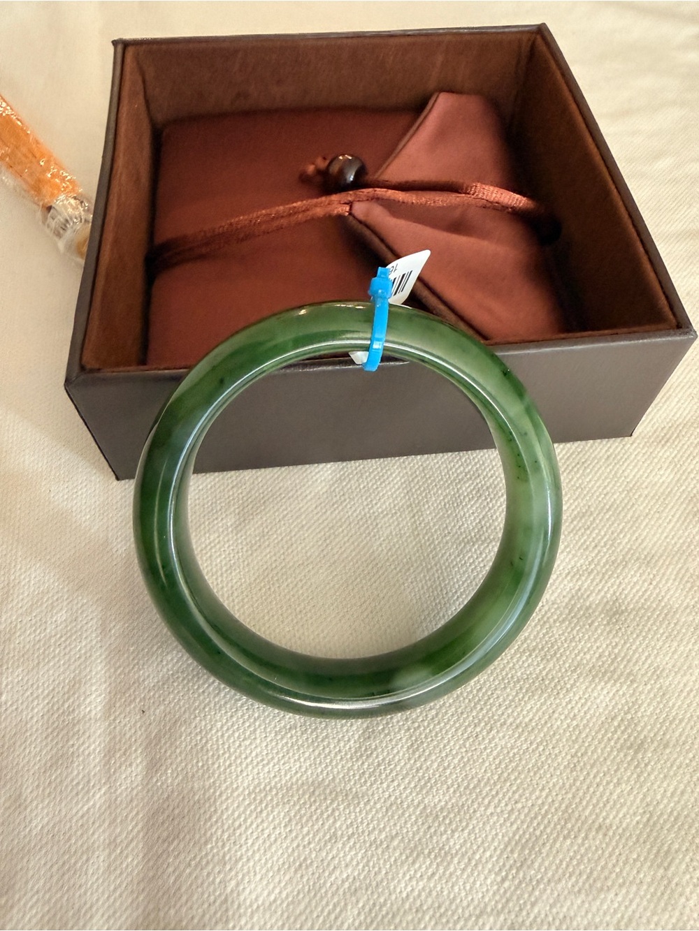Certified Natural Green Jade Bangle Bracelet 俄七 - Picture 5 of 12